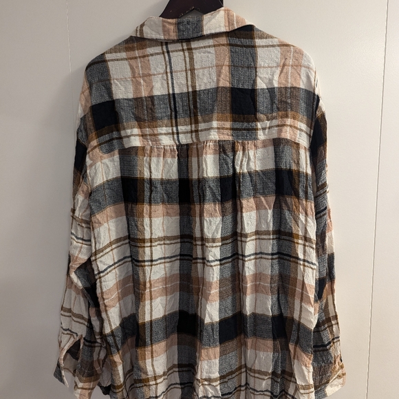 Anthropologie Pilcro Relaxed Long-Sleeved Checkered Shirt in XL, brown pattern - Picture 6 of 6